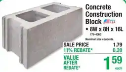 Menards Concrete Construction Block offer