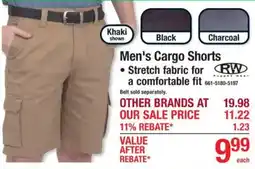 Menards Rugged Wear Men's Cargo Shorts offer