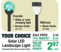 Menards Solar LED Landscape Light offer