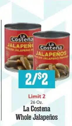 Market Basket La Costena whole jalapeños offer
