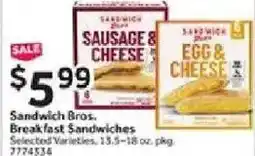 Stop&Shop Sandwich Bros. Breakfast Sandwiches offer