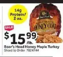 Stop&Shop Boar's Head Honey Maple Turkey offer