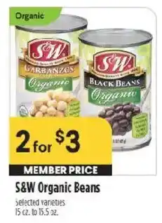 Raley's S&W Organic Beans offer