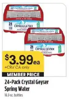 Raley's 24-Pack Crystal Geyser Spring Water offer