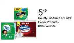 Walgreens Bounty, Charmin or Puffs Paper Products offer