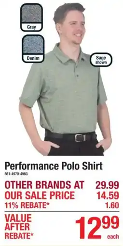 Menards Performance Polo Shirt offer