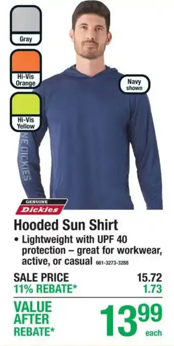 Genuine Dickies Hooded Sun Shirt