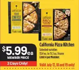 Raley's California Pizza Kitchen frozen pizzas offer