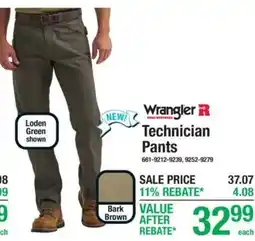 Menards Wrangler Technician Pants offer