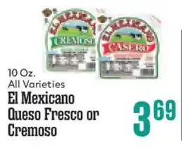 Market Basket El Mexicano Queso Fresco or Cremoso offer