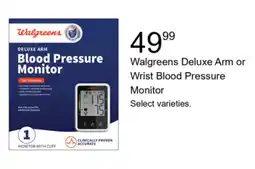 Walgreens Walgreens deluxe arm or wrist blood pressure monitor offer