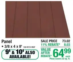 Menards Panel offer