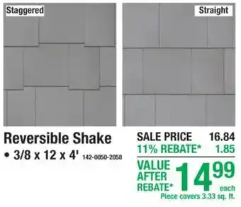 Menards Reversible Shake offer