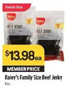 Raley's Raley's Family Size Beef Jerky offer