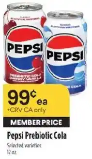 Raley's Pepsi Prebiotic Cola offer