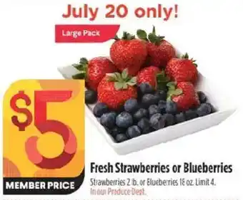 Raley's Fresh Strawberries or Blueberries offer