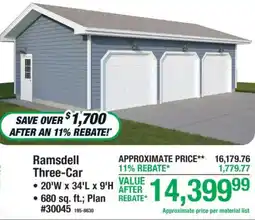 Menards Ramsdell Three-Car offer