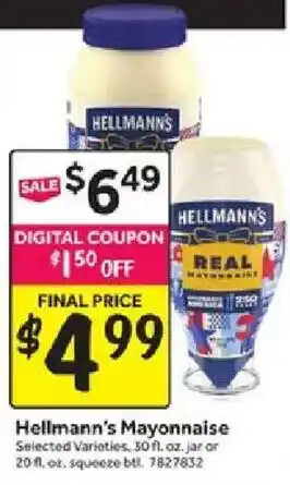 Stop&Shop Hellmann's Mayonnaise offer