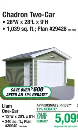 Menards Chadron Two-Car offer