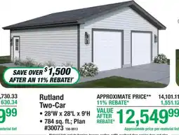 Menards Rutland Two-Car offer