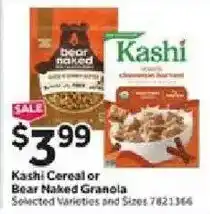Stop&Shop Kashi Cereal or Bear Naked Granola offer