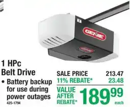 Menards Genie 1 Hpc Belt Drive offer