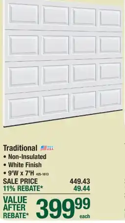 Menards Traditional garage door offer