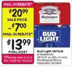 Stop&Shop Budweiser Bud Light 18 Pack offer