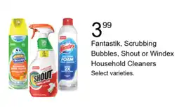 Walgreens Fantastik, Scrubbing Bubbles, Shout or Windex Household Cleaners offer