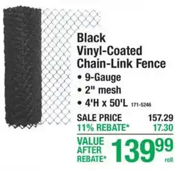 Menards Black Vinyl-Coated Chain-Link Fence offer