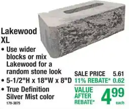 Menards Lakewood XL offer