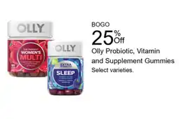 Walgreens Olly Probiotic, Vitamin and Supplement Gummies offer