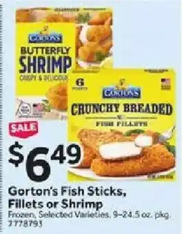Stop&Shop Gorton's Fish Sticks, Fillets or Shrimp offer