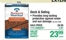 Menards Thompson's WaterSeal Deck & Siding offer