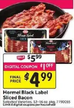 Stop&Shop Hormel Black Label Sliced Bacon offer