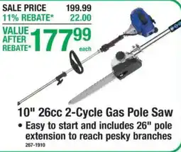 Menards 10" 26cc 2-Cycle Gas Pole Saw offer