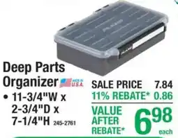 Menards Plano deep parts organizer offer