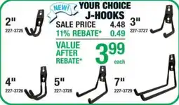 Menards Your Choice J-Hooks offer
