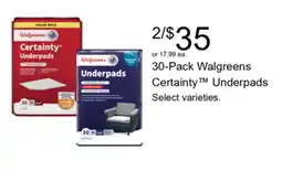 Walgreens Walgreens Certainty Underpads offer