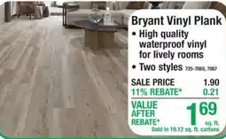 Menards Bryant vinyl plank offer