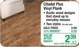 Menards Citadel Plus Vinyl Plank offer