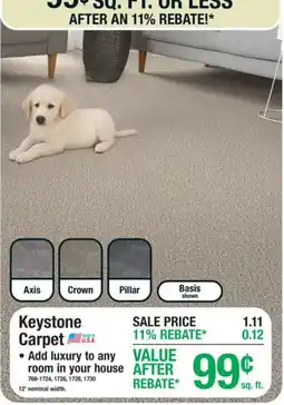Menards Keystone Carpet offer