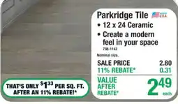 Menards Parkridge Tile offer