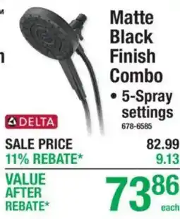 Menards Delta matte black finish combo offer