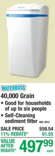 Menards Waterboss 40,000 Grain offer
