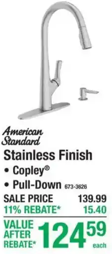 Menards American Standard stainless finish copley pull-down offer