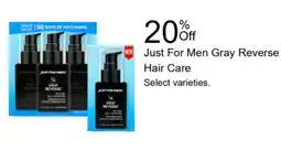 Walgreens Just For Men Gray Reverse Hair Care offer
