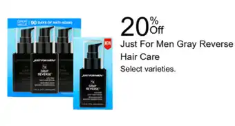 Walgreens Just For Men Gray Reverse Hair Care offer