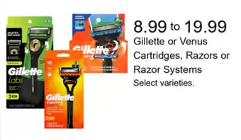 Walgreens Gillette or Venus Cartridges, Razors or Razor Systems offer