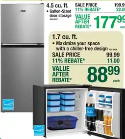 Menards Arctic King refrigerator offer